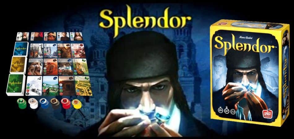 Коробка с настольной игрой Splendor и комплект карт