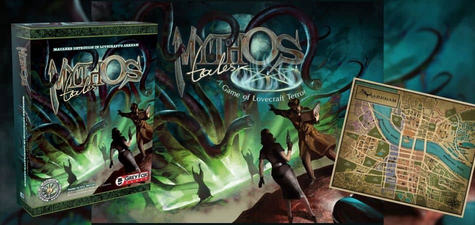 Коробка и карта настольной игры Mythos Tales