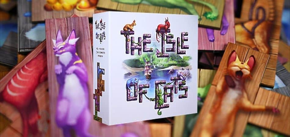 Коробка с настольной игрой «Остров кошек» и арт