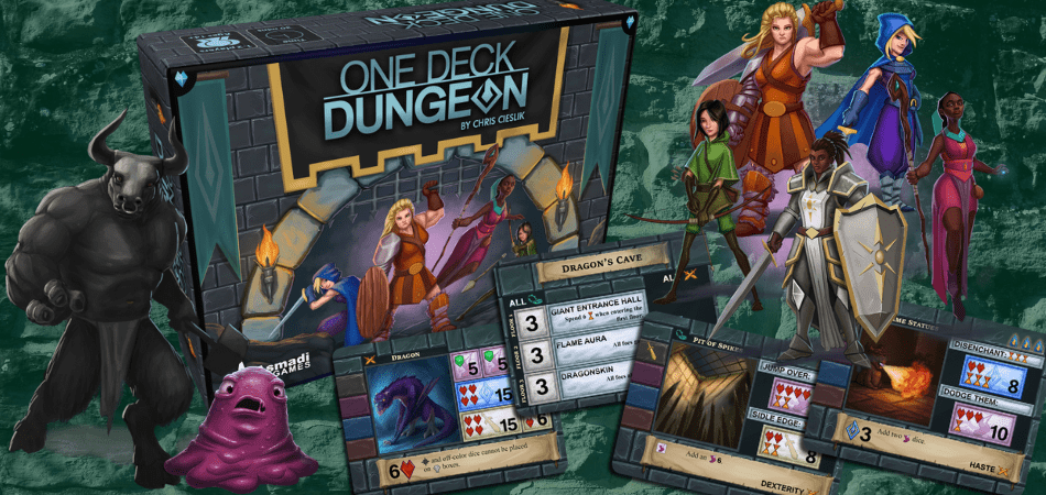 Настольная игра One Deck Dungeon для одного игрока