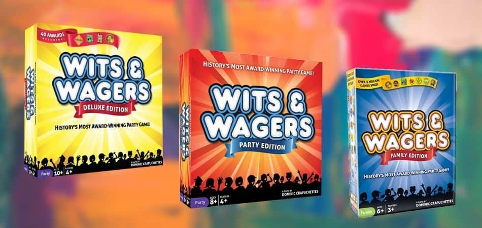 Коробки и издания настольных игр Wits & Wagers