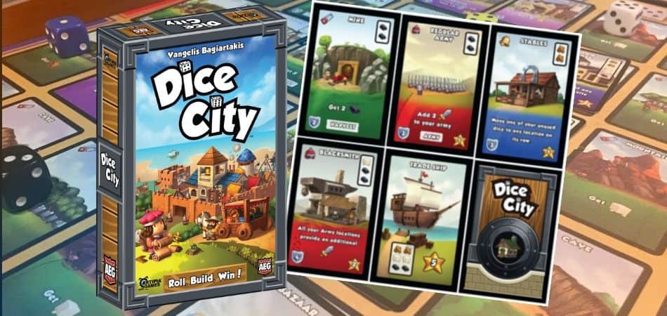 Коробка и карты для настольной игры Dice City