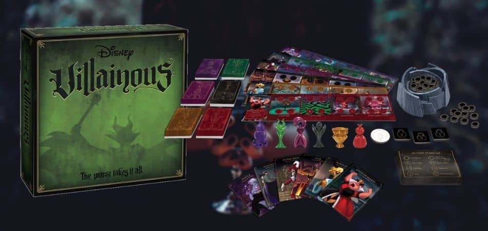 Коробка и компоненты для настольной игры Villainous